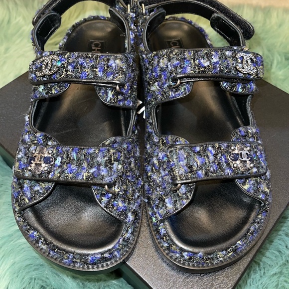 Chanel tweed dad sandals BNIB - Picture 2 of 9